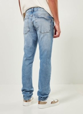 Calça Slim Em Jeans Claro