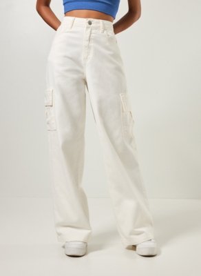 Calça Wide Leg Cargo Off-White