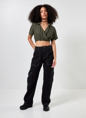 Camisa Cropped Transpassada