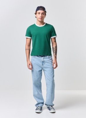 Camiseta Mini Tee Lisa Com Contraste