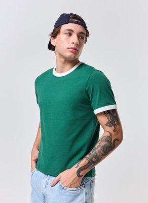 Camiseta Mini Tee Lisa Com Contraste