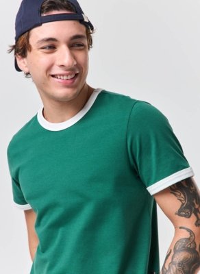 Camiseta Mini Tee Lisa Com Contraste