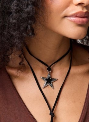 Colar De Estrela Suede