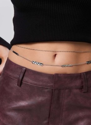 Conjunto 2 Bellychains Prateadas Plaquinhas