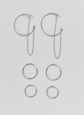 Conjunto Argolas Finas Corrente