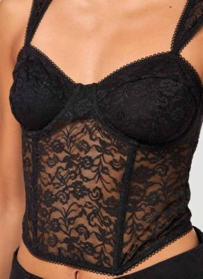 Corselet De Renda Preta