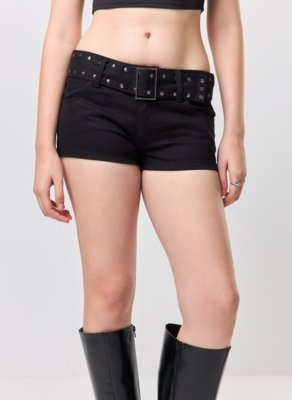 Micro Short Sarja Cinto Tachinhas