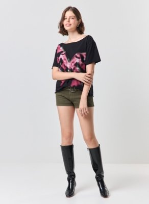 Micro Short Sarja Cinto Tachinhas