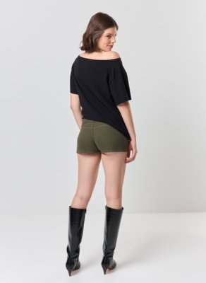 Micro Short Sarja Cinto Tachinhas