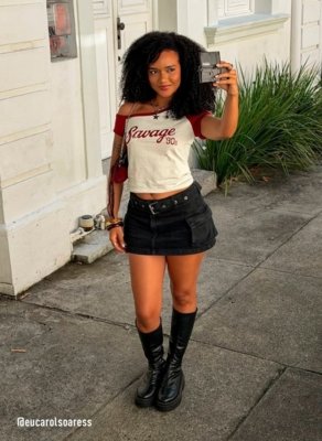 Mini Tee Decote Canoa Raglan Savage
