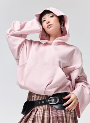 Moletom Box Rosa Franzido