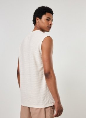 Regata Linho Off-White Texturizada