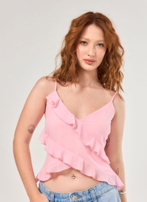 Regata Rosa Chiffon Babados
