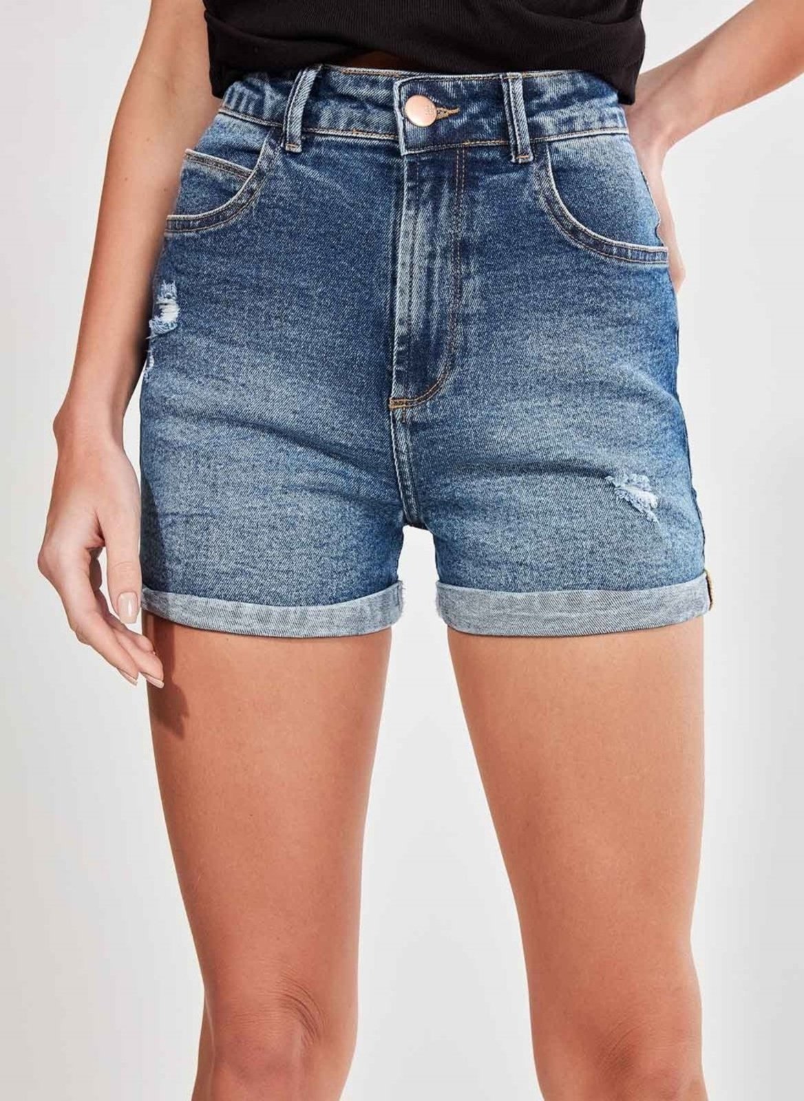 Short Jeans Hot Pants Cintura Alta - Compre Agora