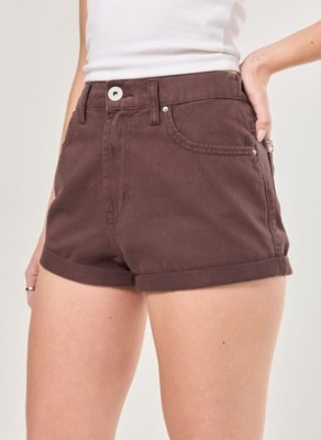 Short Mom Em Sarja Com Elástico