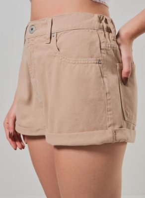 Short Mom Em Sarja Com Elástico