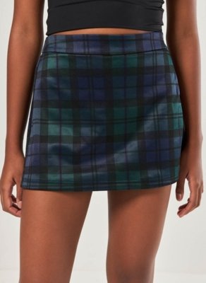 Short Saia Xadrez Azul