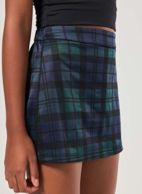 Short Saia Xadrez Azul