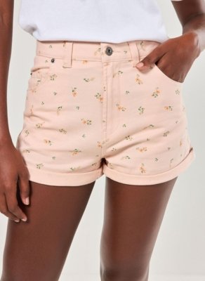 Short Sarja Mom Rosa Florido