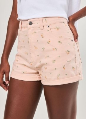 Short Sarja Mom Rosa Florido