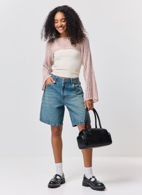 Super Cropped Tricô Rosa