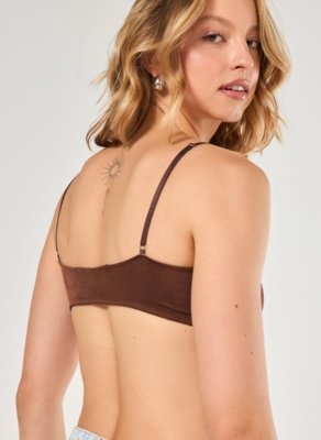 Top Em Suede Marrom