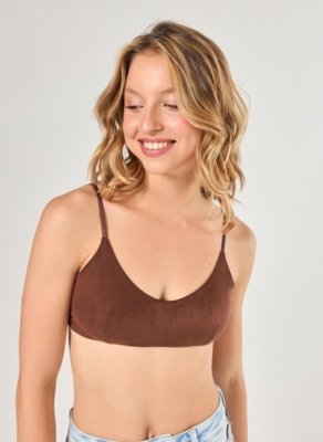 Top Em Suede Marrom