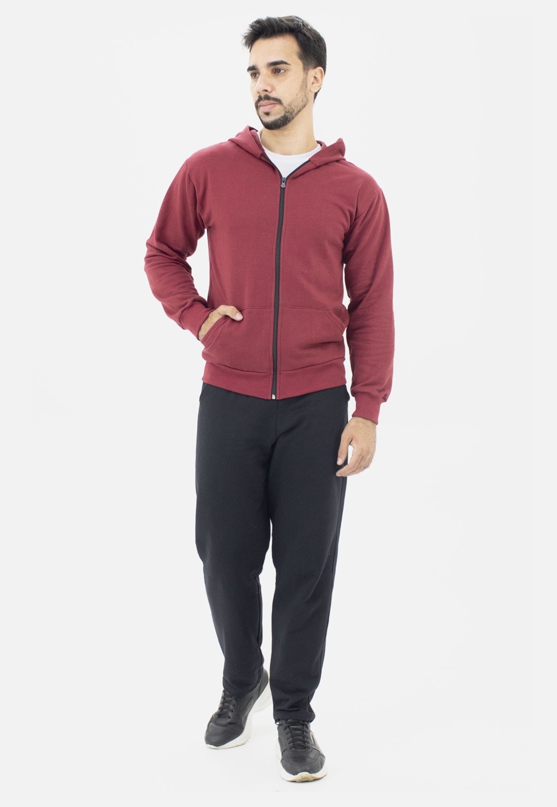 mens red full zip moletom com capuz