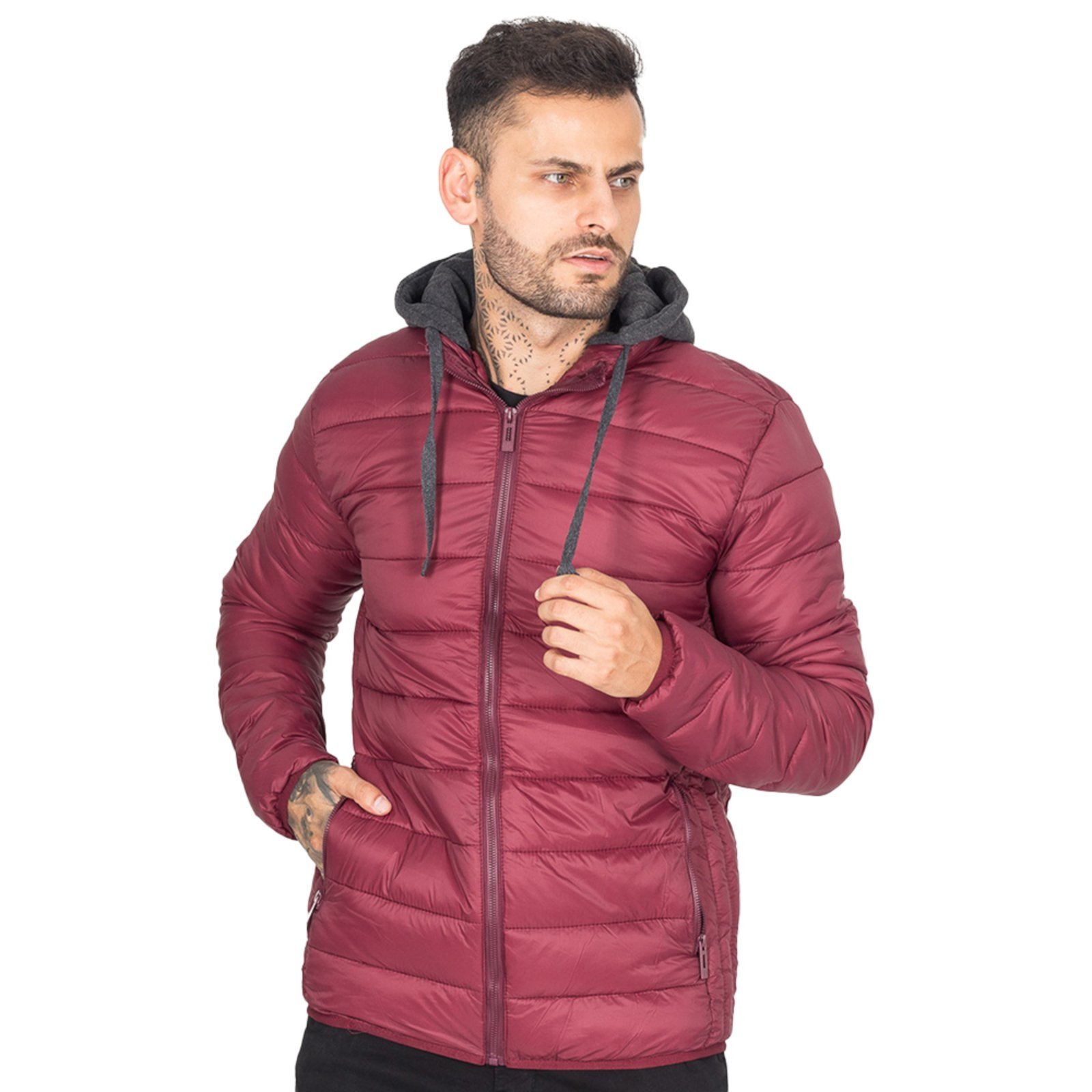 moletom com capuz and puffer vest