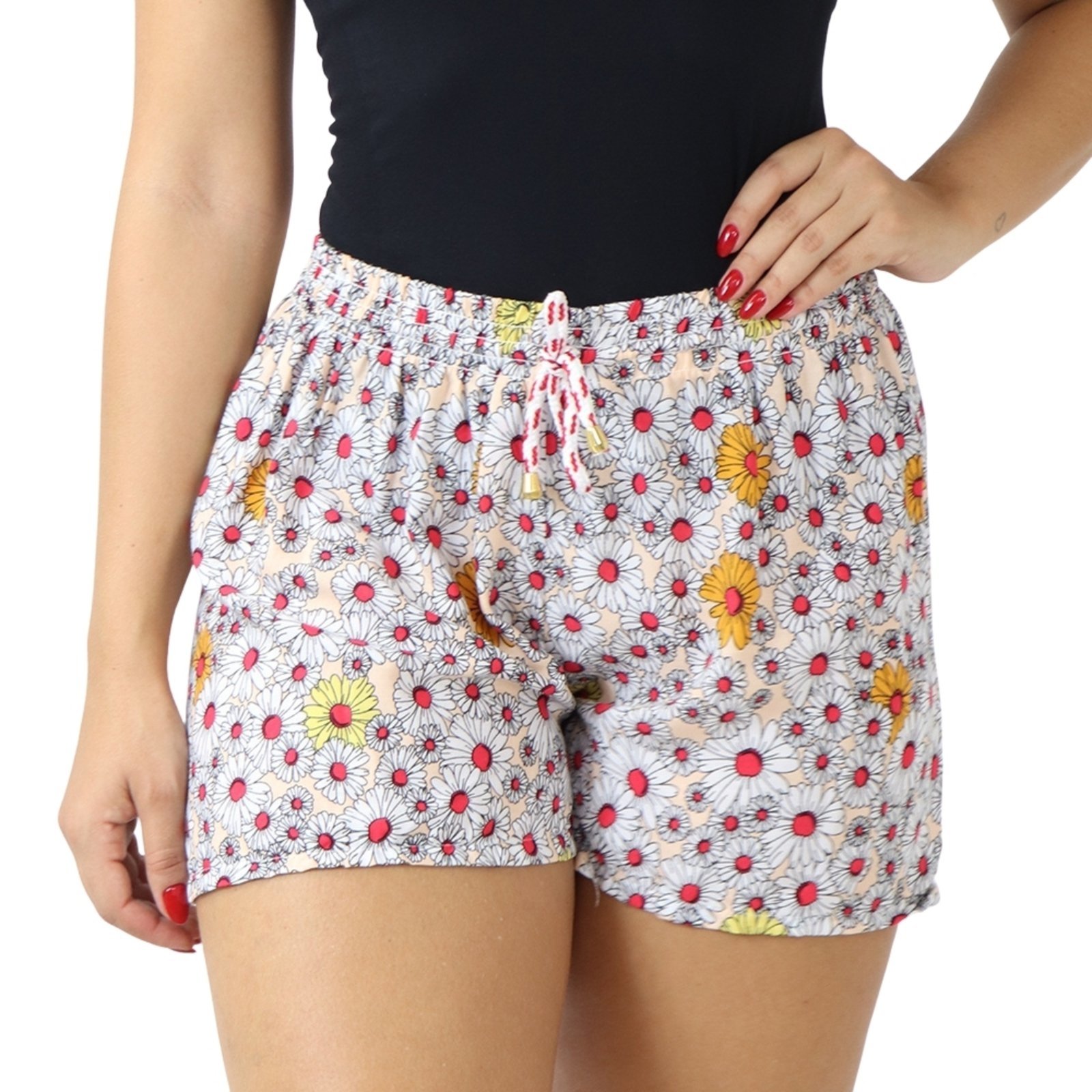 short de tecido florido