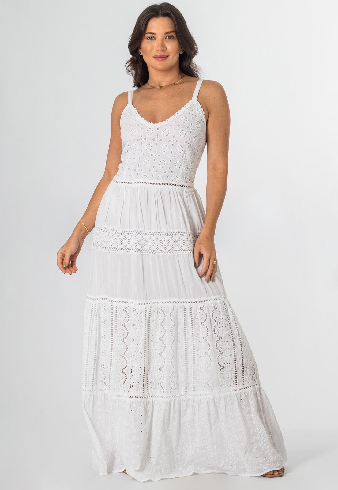 Vestido indiano longo sales branco