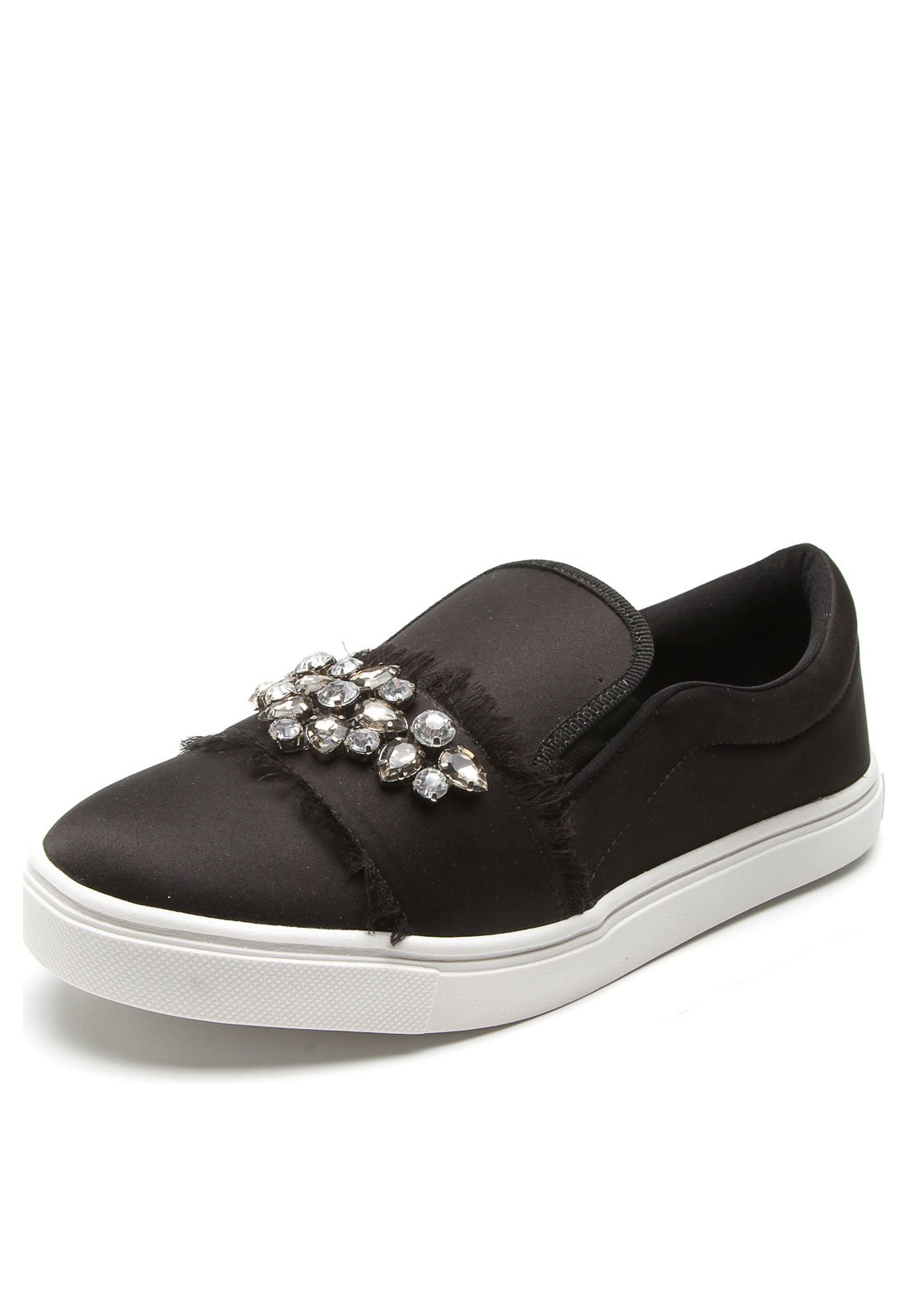 slip on preto com pedraria