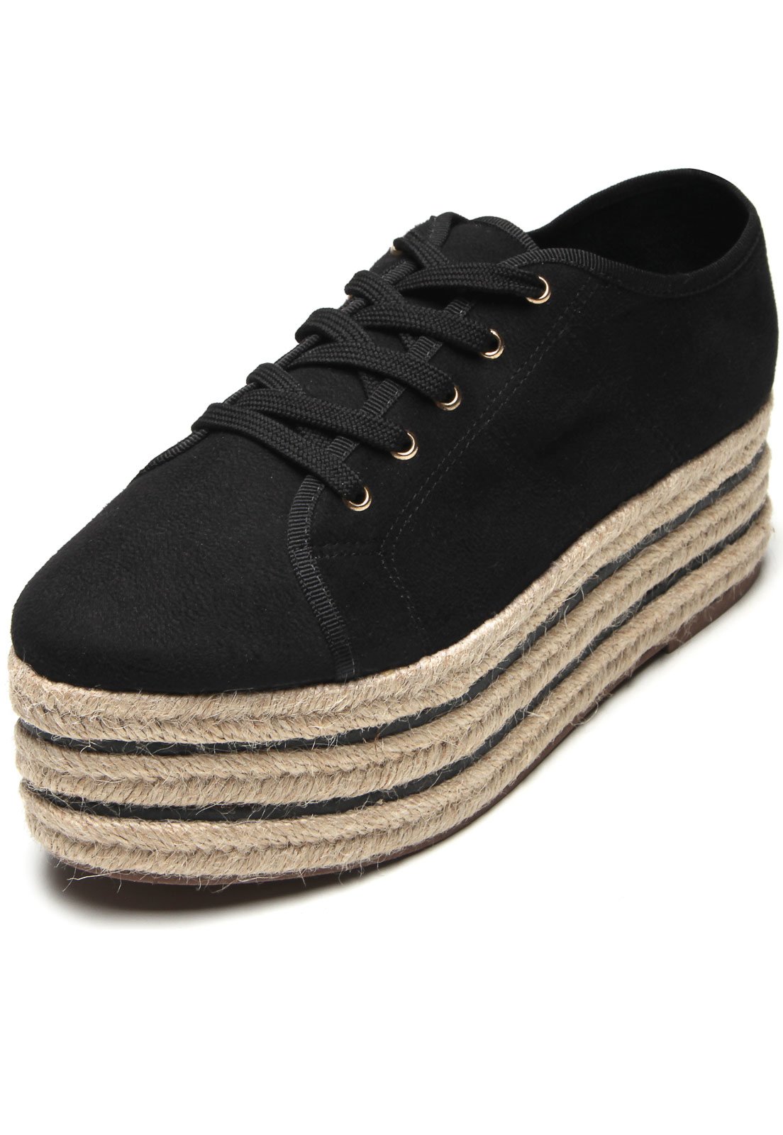 tenis flatform corda preto