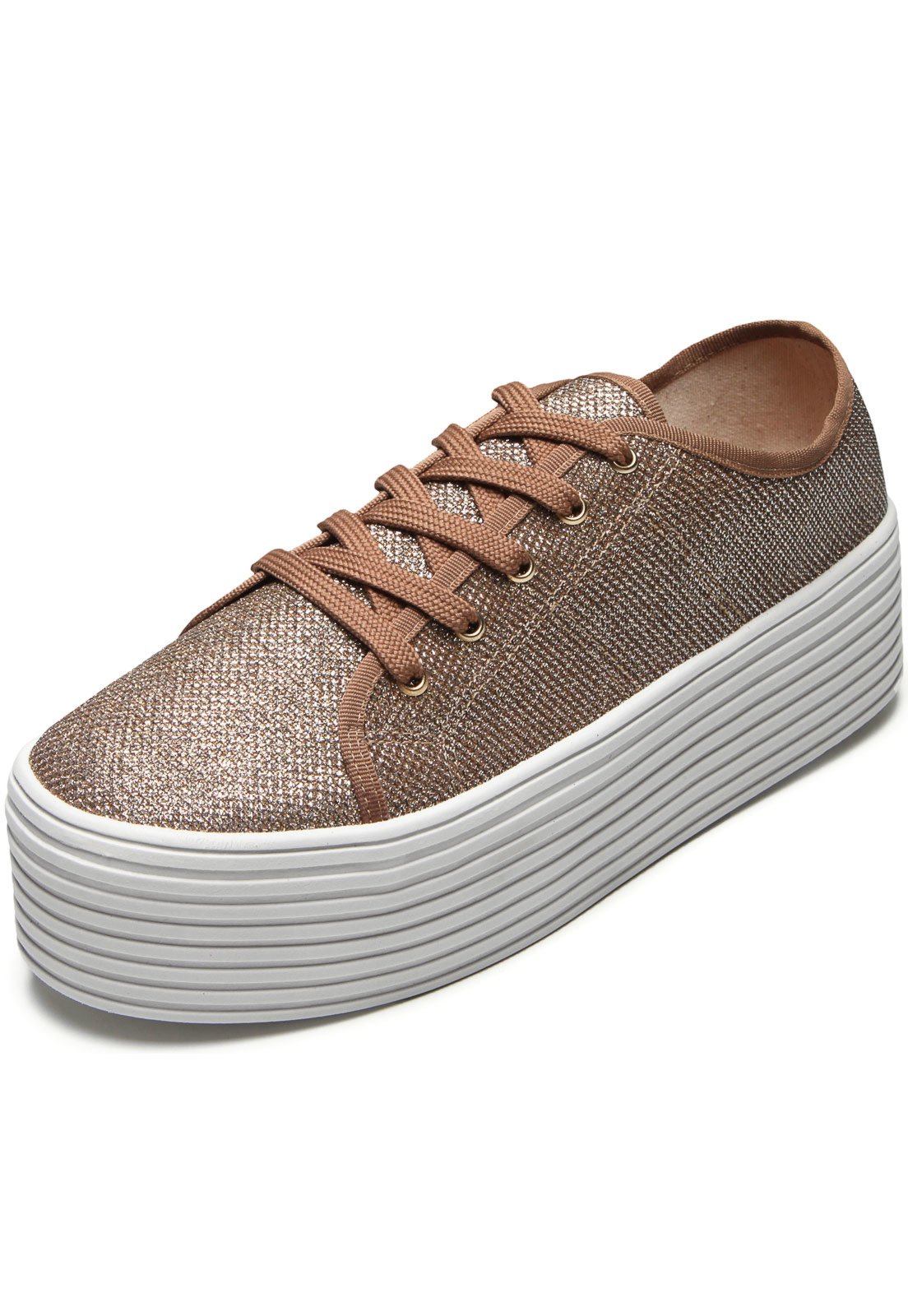 tenis flatform marrom