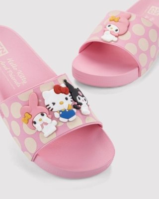 Chinelo Slide Feminino Zaxy Hello Kitty And Friends Rosa