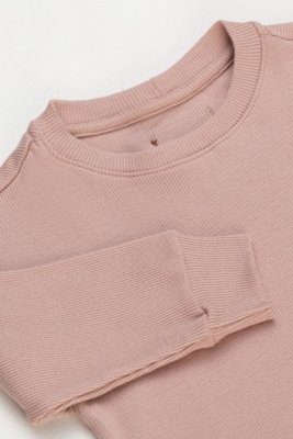 Blusão Infantil Unissex Oversized Ribana Canelada Rosa Claro Zebra&Friends