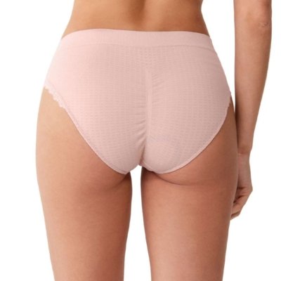 Calcinha Anatômica Jacquard Blush Com Renda Lateral Sem Costura