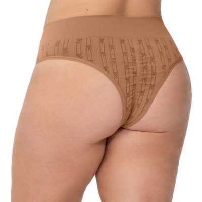 Calcinha Biquini Plus Size Cós Alto Anatômica Bege
