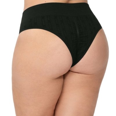 Calcinha Biquini Plus Size Cós Alto Anatômica Preto