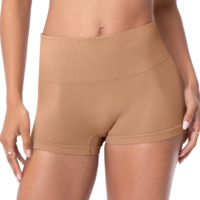 Calcinha Boxer Cós Alto sem Costura Areia