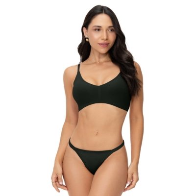 Calcinha String Fio Duplo Tiras Finas Forro Algodão Preto