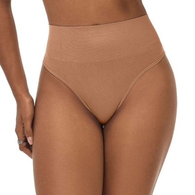 Calcinha Tanga Cós Alto sem Costura Amêndoa Zee Rucci