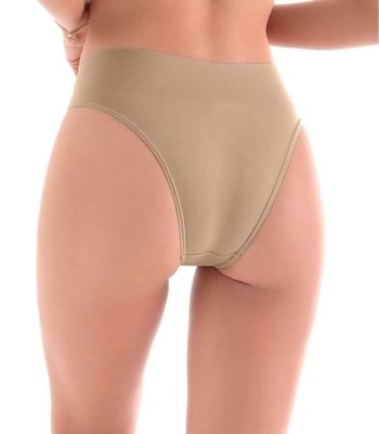 Calcinha Tanga Cós Largo Sem Costura Zee Rucci Bege