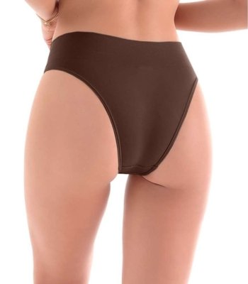 Calcinha Tanga Cós Largo Sem Costura Zee Rucci Marrom