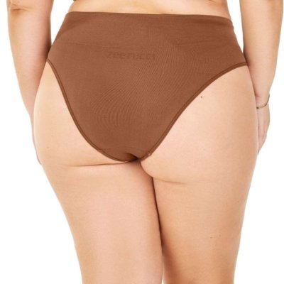 Calcinha Tanga Plus Cós Alto sem Costura Avelã Zee Rucci