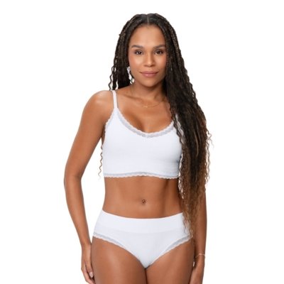 Calcinha Tanga com Renda sem Costura Branco