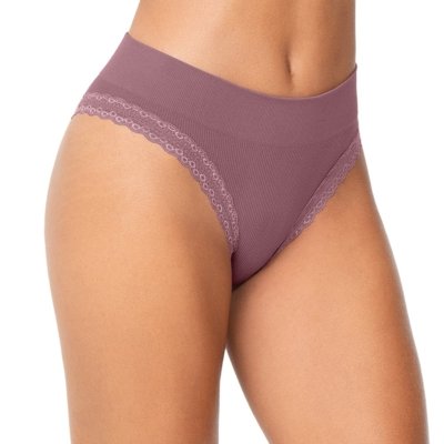 Calcinha Tanga com Renda sem Costura Lilás