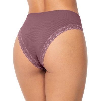 Calcinha Tanga com Renda sem Costura Lilás