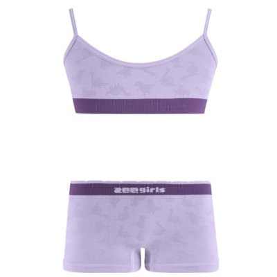 Conjunto Top de Alça e Calcinha Boxer Infantil Lilás