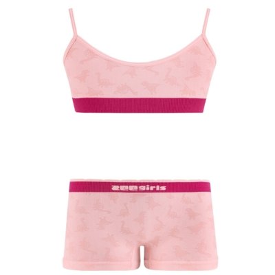 Conjunto Top de Alça e Calcinha Boxer Infantil Rosa